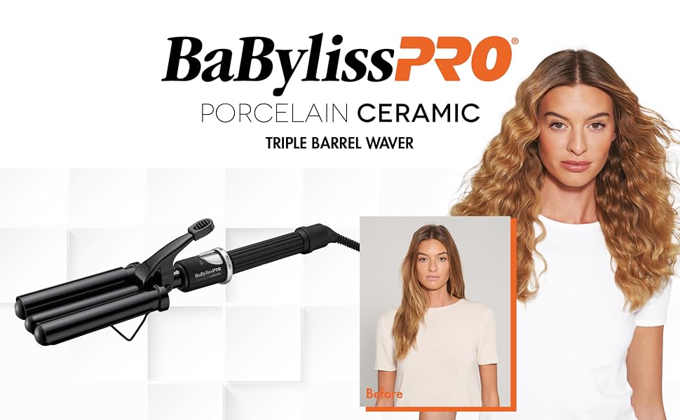 BaBylissPRO Porcelain Ceramic Triple Barrel Waver