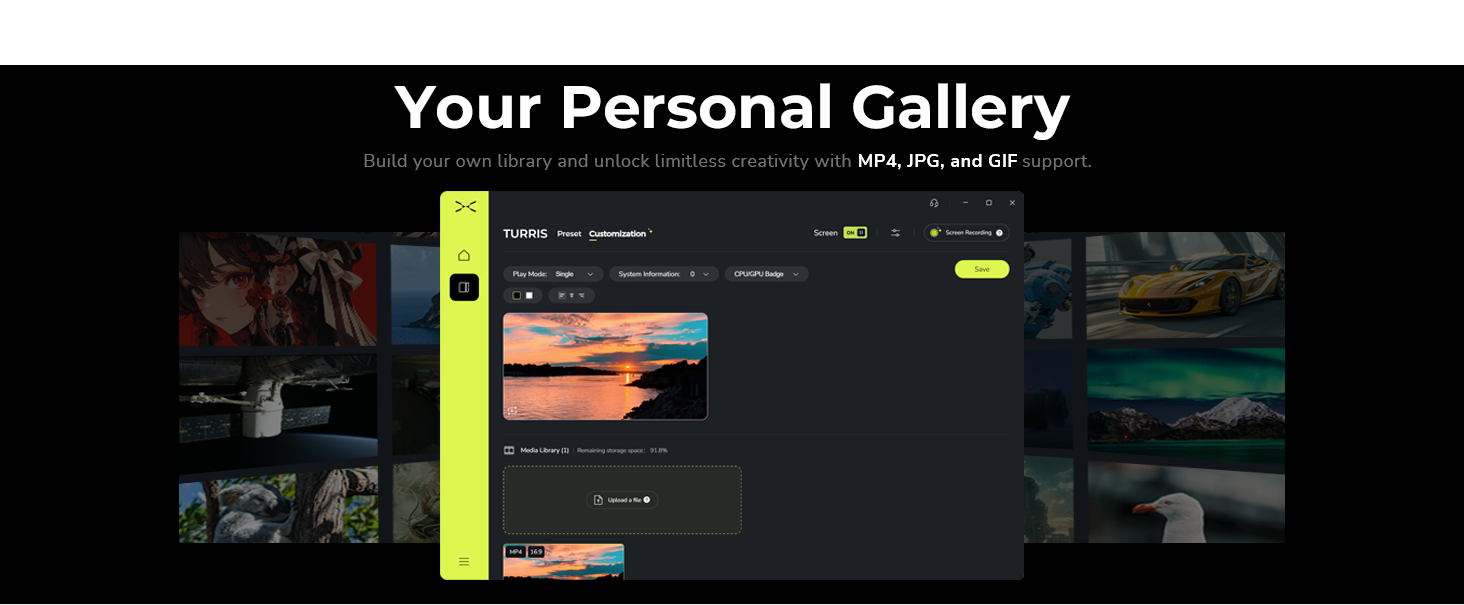 TRYX TURRIS 620 CPU Air Cooler customizable with KANALI personal gallery for video, graphics or gif
