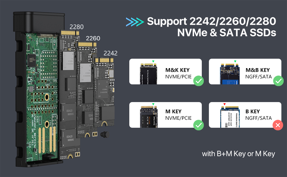 M.2 NVME SSD Enclosure with Cooling Fan