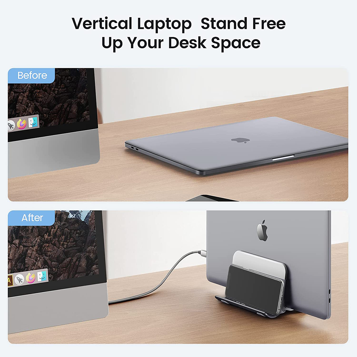 ORICO Aluminum Vertical Laptop Stand Gravity Locking Holder Desktop Notebook Stand Tablet Stand for