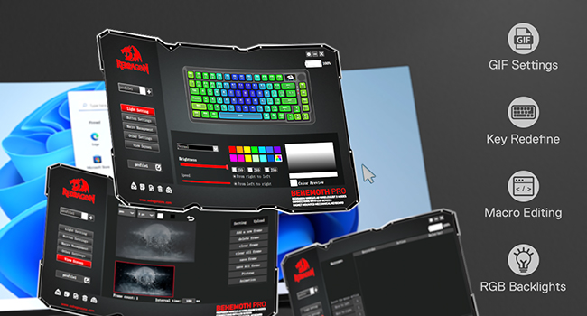 Redragon K724 PRO Wireless 81-Key Gasket Gaming Keyboard, TFT Screen & Knob | Easy-Control LED Info