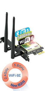 Ubit AC 1200Mbps Carte WiFi avec Bluetooth 4.2 Intel Double Bande 5GHz sans  Fil Carte WiFi PCIE pour PC Supporte Windows7,8,10,11 : :  Informatique
