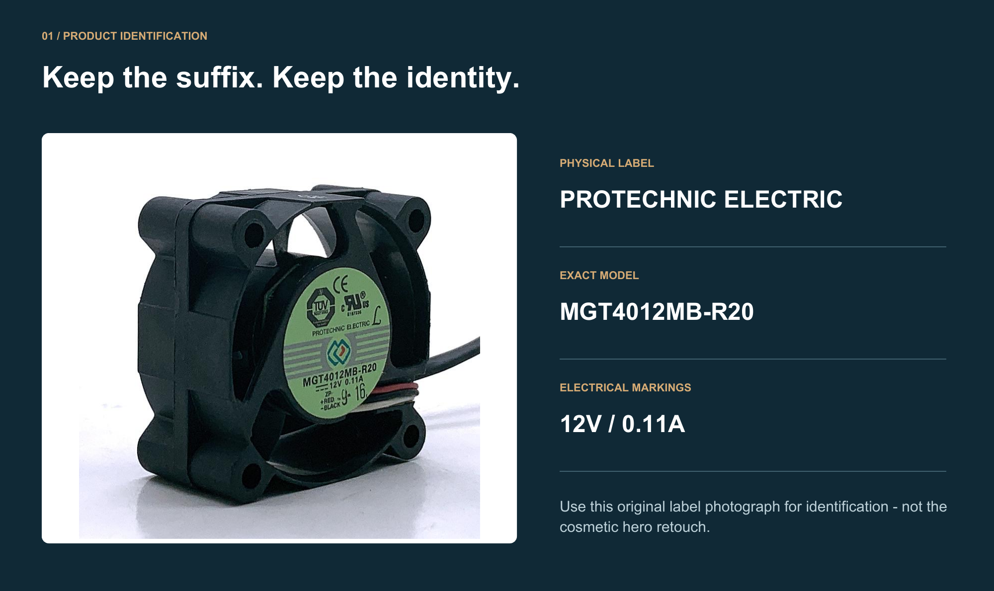MGT4012MB-R20 original PROTECHNIC ELECTRIC label 12V 0.11A