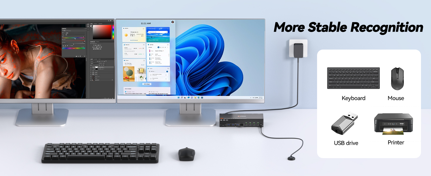 Important Note: (1) To get simultaneous 3 screens output, each PC needs to connect 2*DP +1*HDMI cabl