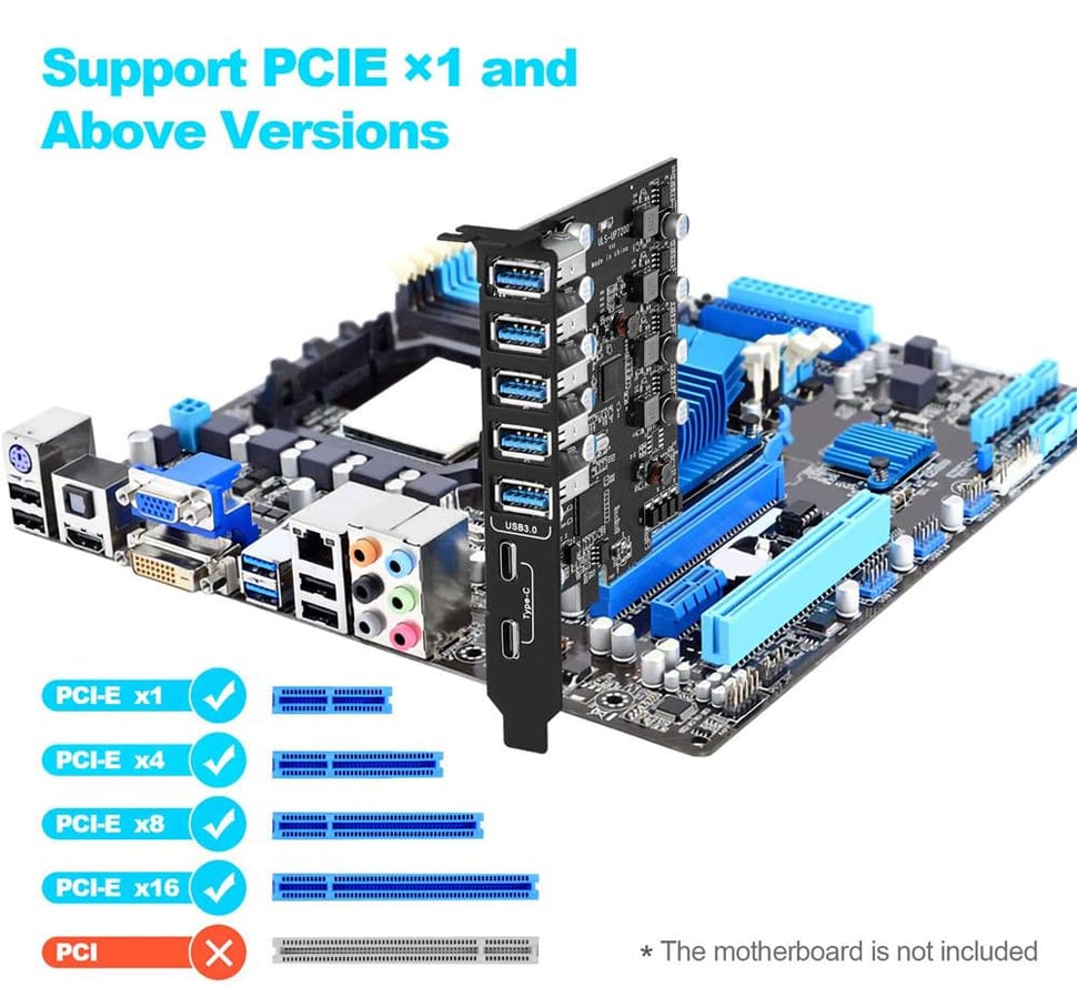 7 Port Pcie Expansion Card