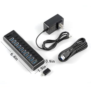 Compact & Portable powered USB 3.0 hub