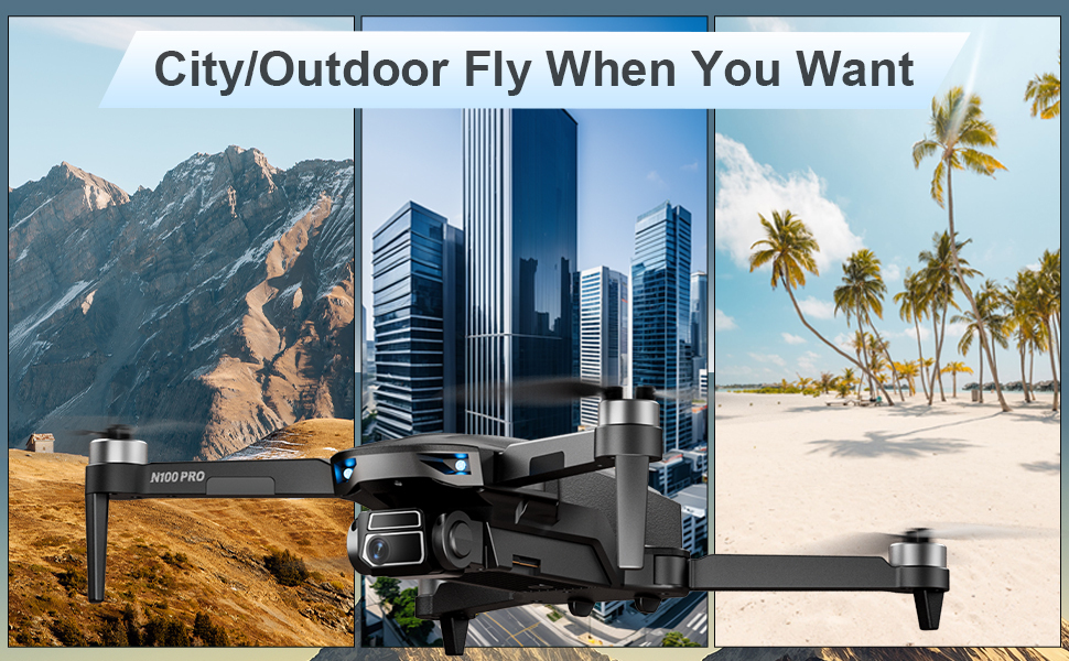 N100 Pro drone, outdoor flying drone, foldable quadcopter, city aerial dron