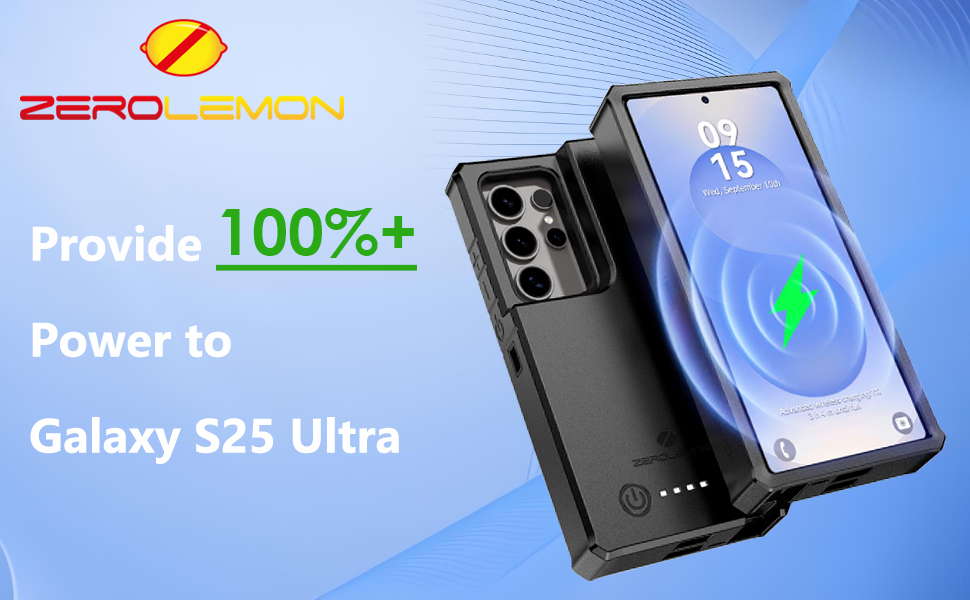 Galaxy S25 Ultra Wireless Charging Battery Case 10000mA| Android Auto Supported | 2 Charging Methods