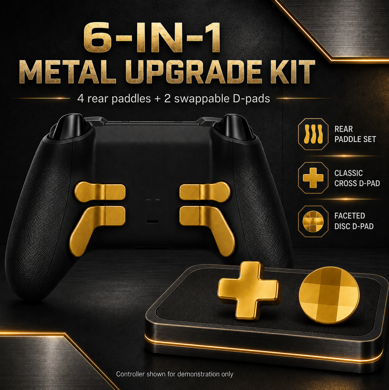 gold xbox elite upgrade kit, 6 in 1 controller accessory kit