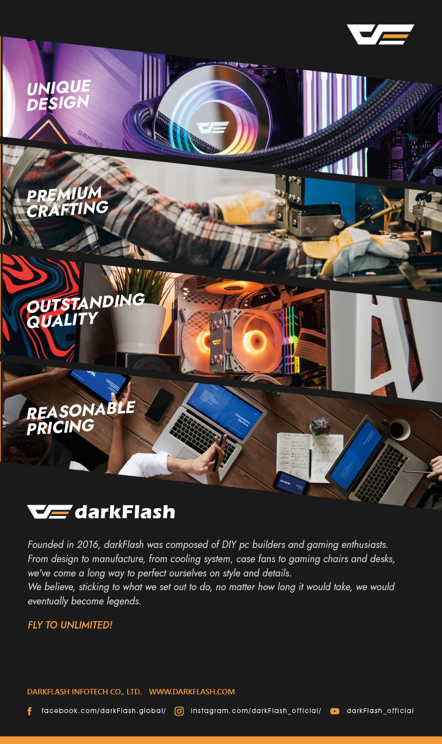 darkFlash L280M, Micro-ATX PC Gaming Case with Dual Real-Time Display