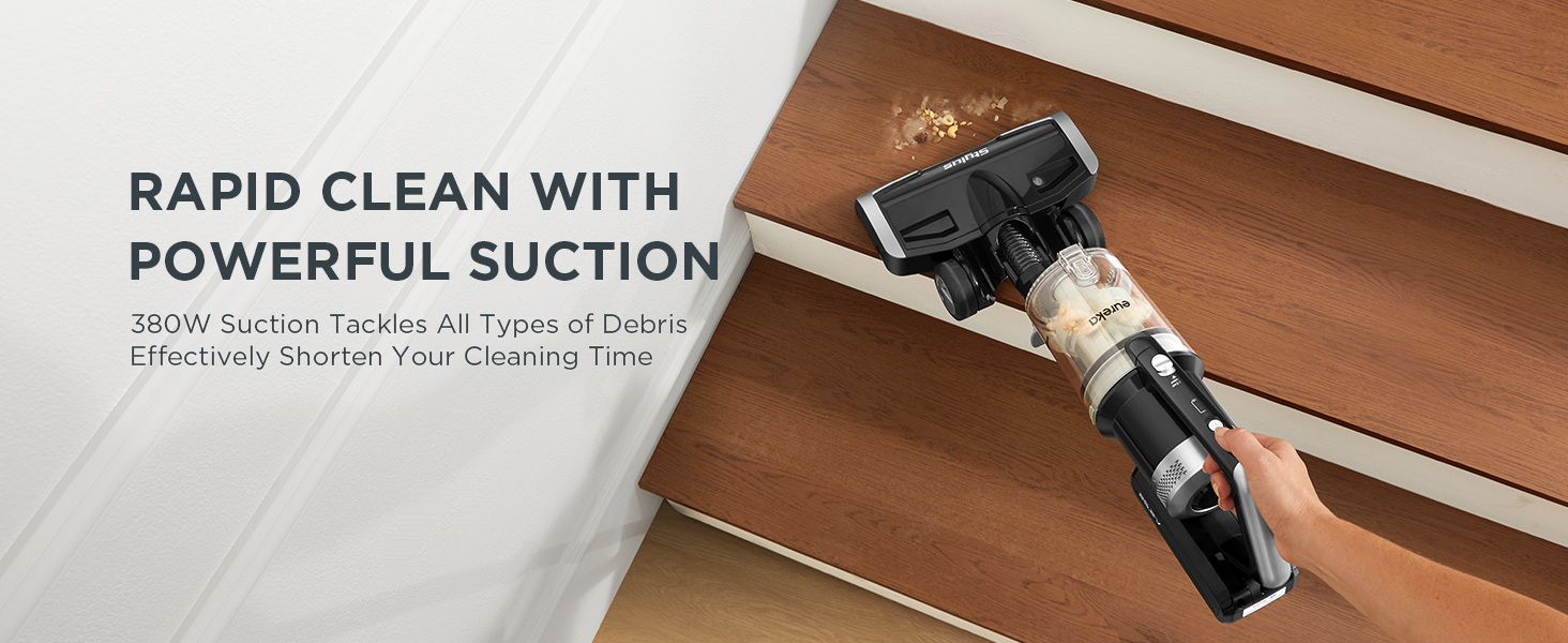 RAPID CLEAN WITH POWERFUL SUCTION