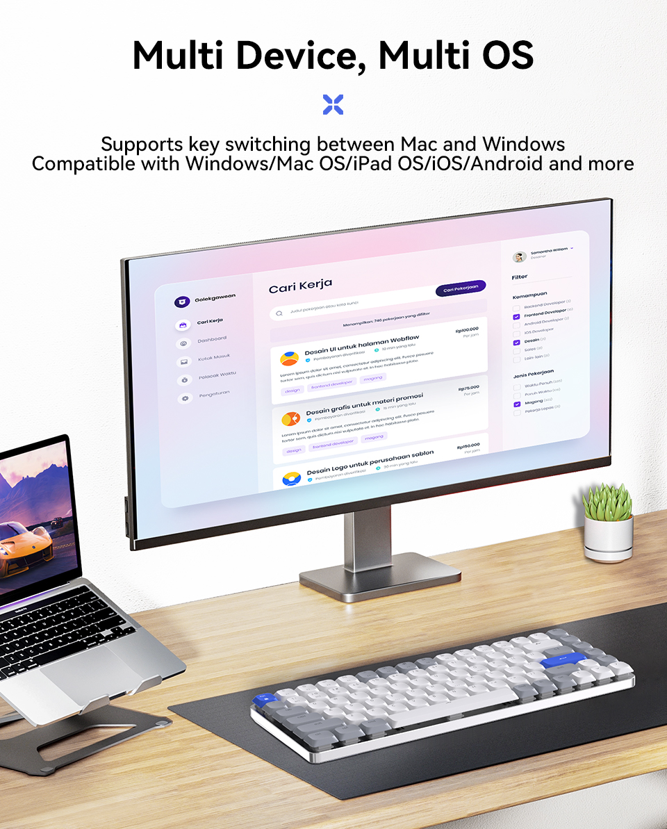 AUSDOM Wireless Bluetooth 75% Mechanical Keyboard