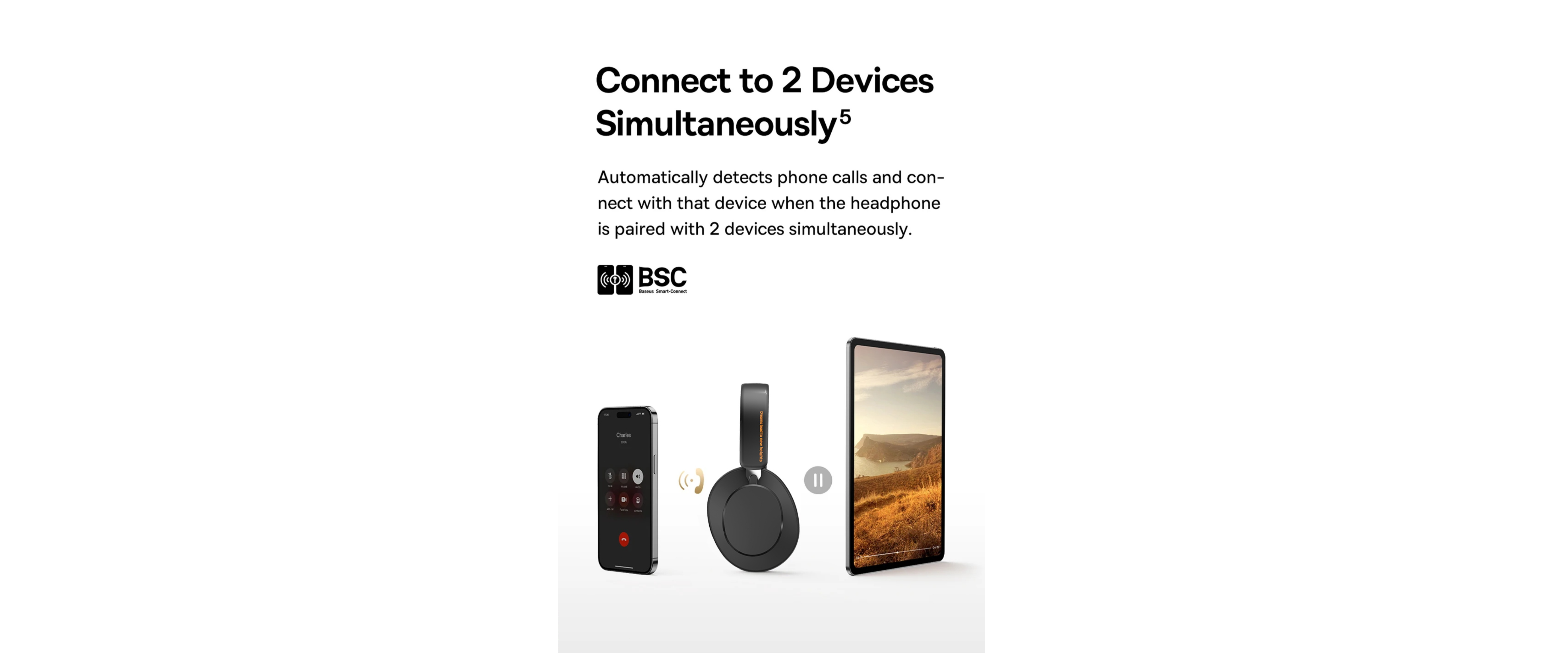 EACH ANC500 | Dual device simultaneous connect, BSC smart connect