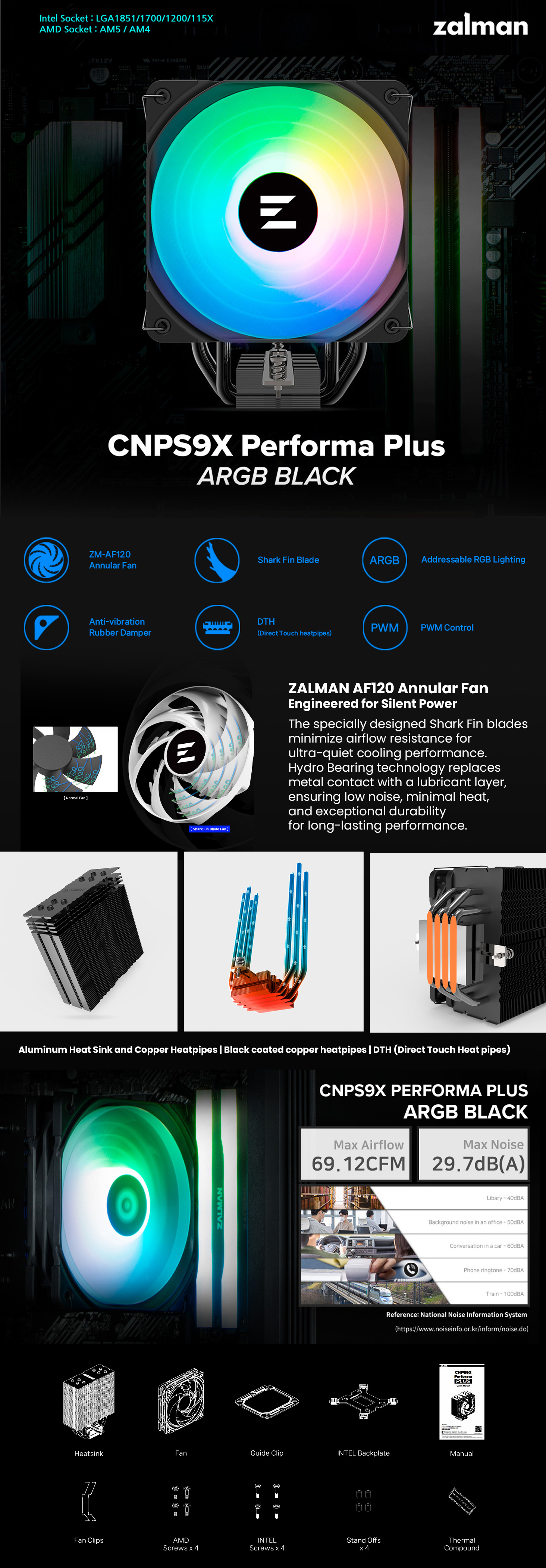 Zalman 9X Performa Plus ARGB CPU Air Cooler