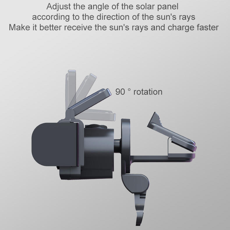 Solar Cell Phone car Cradles, Auto Clamp Hand Free Strong Grip Silent Cell Holder Car Vent Mount