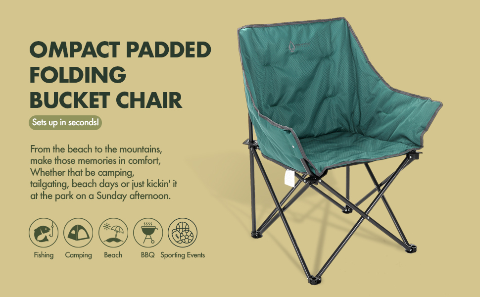 ARROWHEAD OUTDOOR Portable Folding Camping Quad Bucket Chair