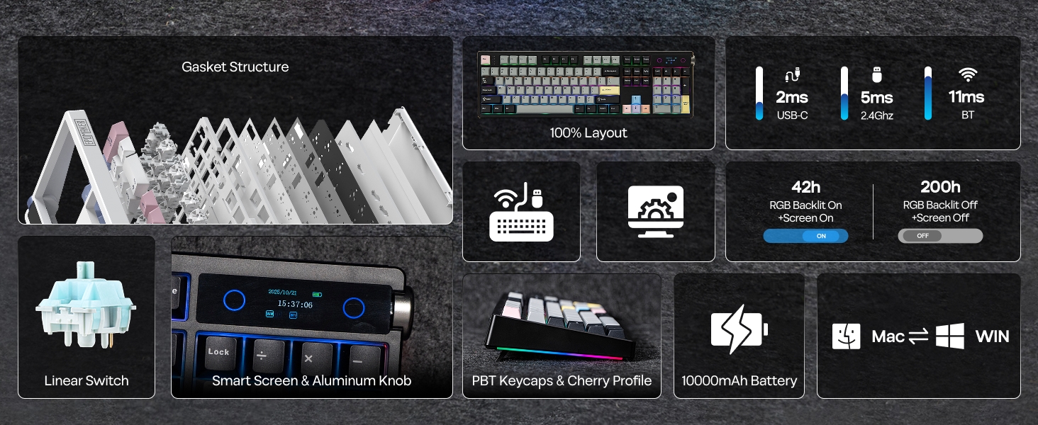 EPOMAKER TH108 PRO Full Size Mechanical Keyboard