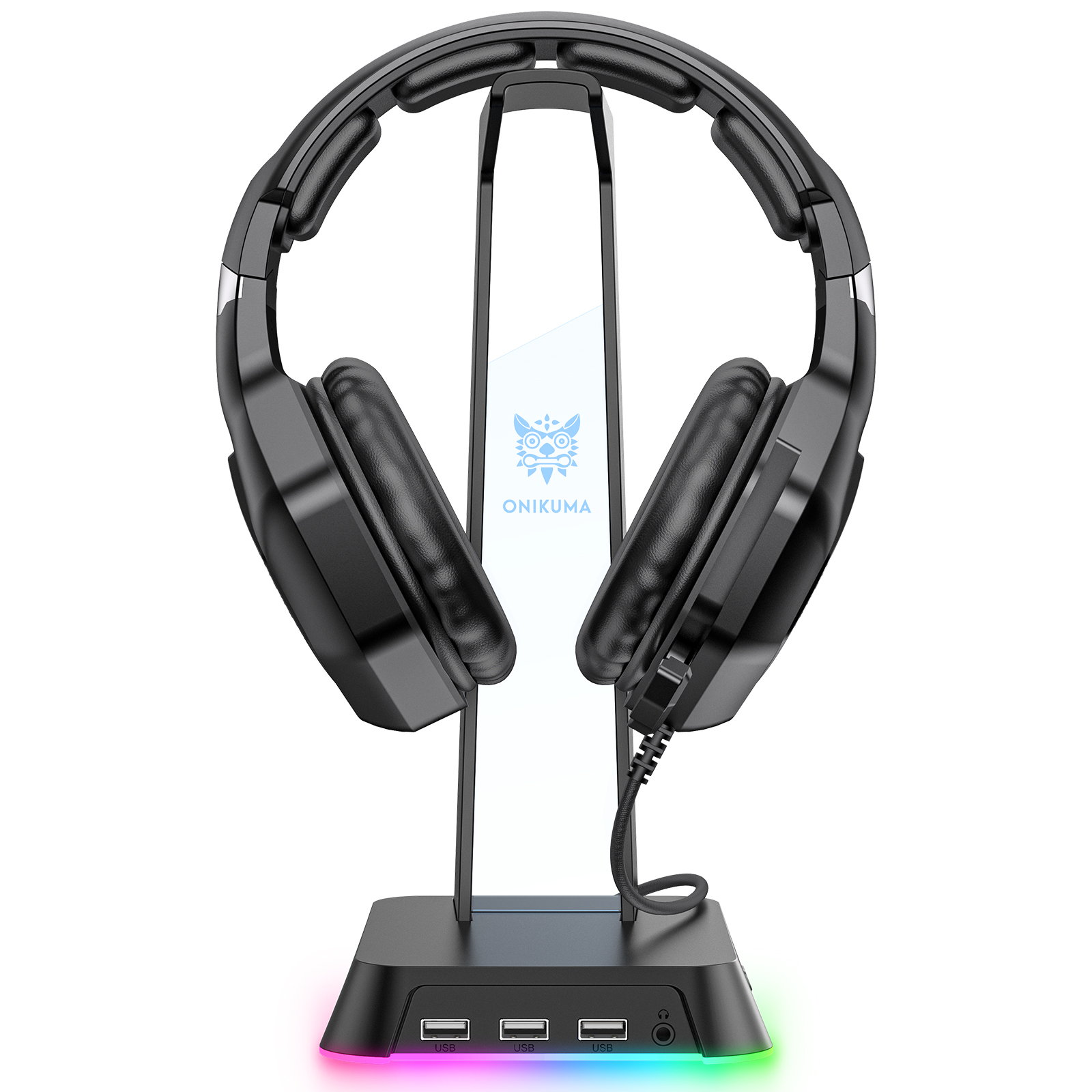 NEWSTYP RGB Gaming Headphone Stand Computer Headset Desktop Display Holder