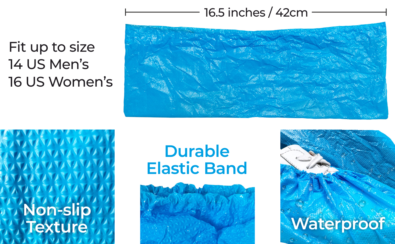 waterproof shoe covers disposable indoor blue x large thick innovative haus CPE