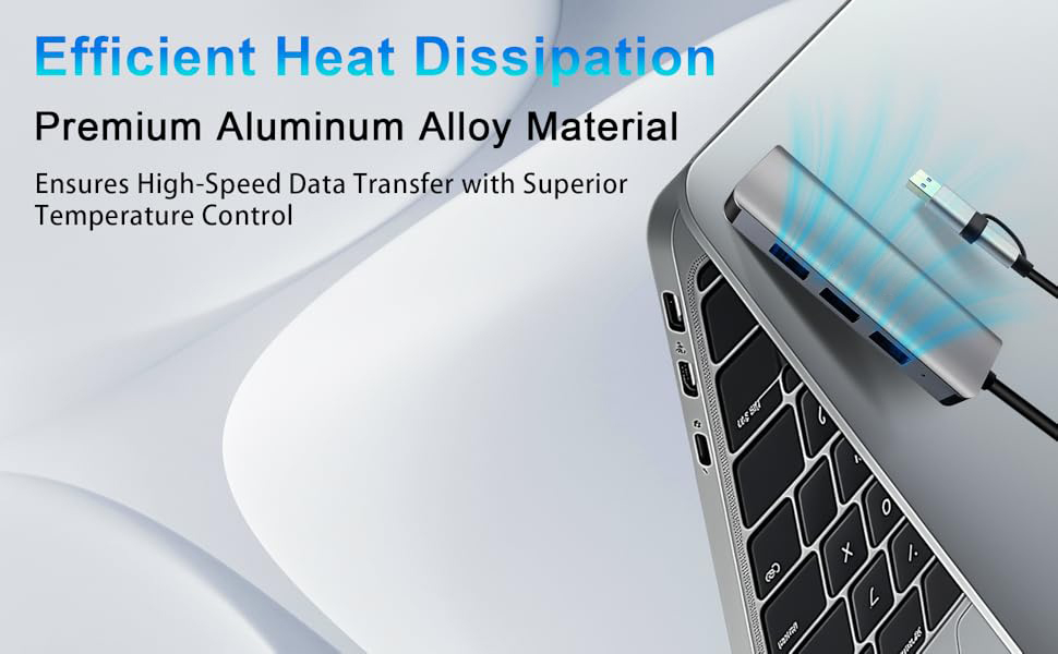 USB 3.0 Hub 4 Ports, USB-A and Type-C to 4 USB 3.0 Hub, USB-A Splitter Extender