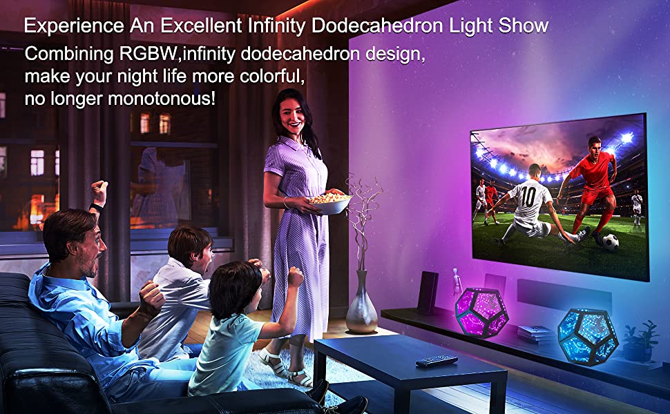 Infinity Dodecahedron Gaming Light Cool RGBW LED Lampe De - Temu Belgium