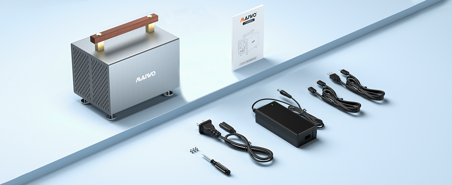 4 Bay 3.5 inch SATA Hard Drive Enclosure with SATA III Chipset USB-C 10Gbps