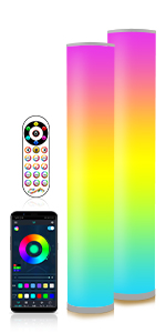 RGB Corner Floor Lamp for Gaming Room, 65.3 Dimmable LED Modern Floor Lamp  with Adjustable Height/ Brightness/ Speed, Music Sync, APP, Remote Control,  Color Changing Light for Home, Disco, Club, etc. 