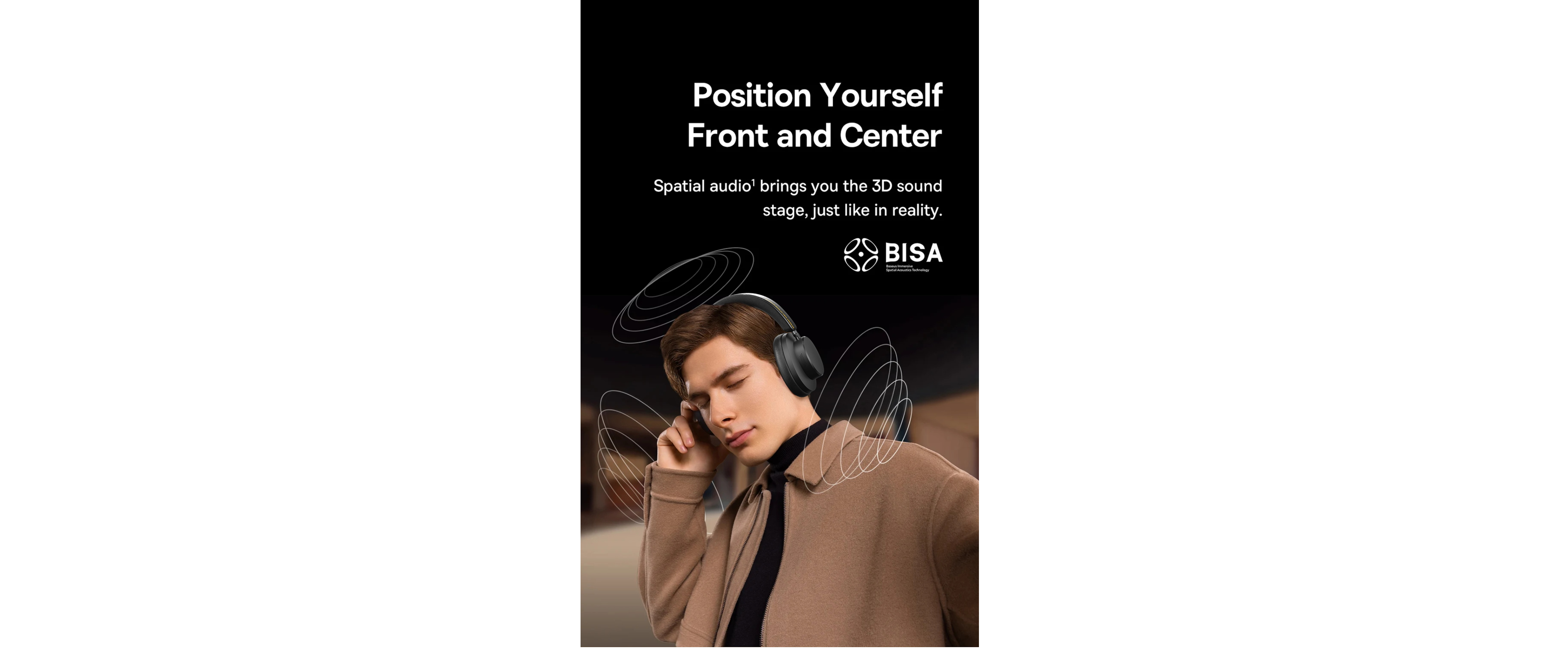 INMISS ANC500, BISA spatial audio, immersive 3D sound, over ear headphones