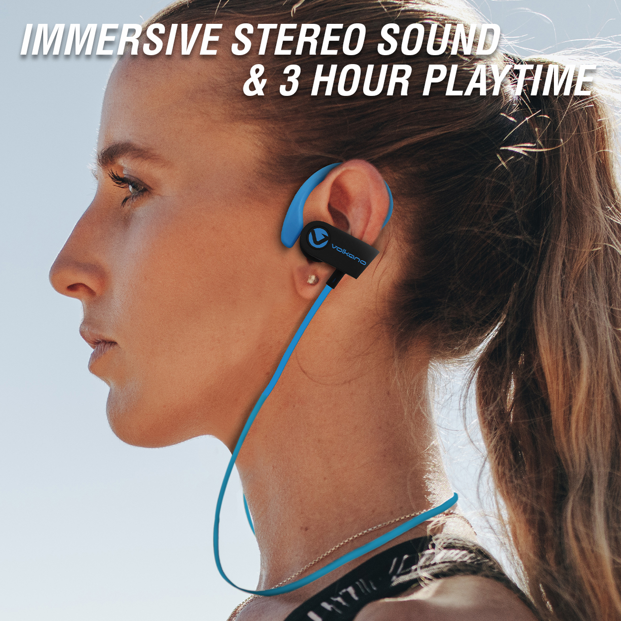 volkano race series wireless bluetooth earbuds immersive stereo sound
