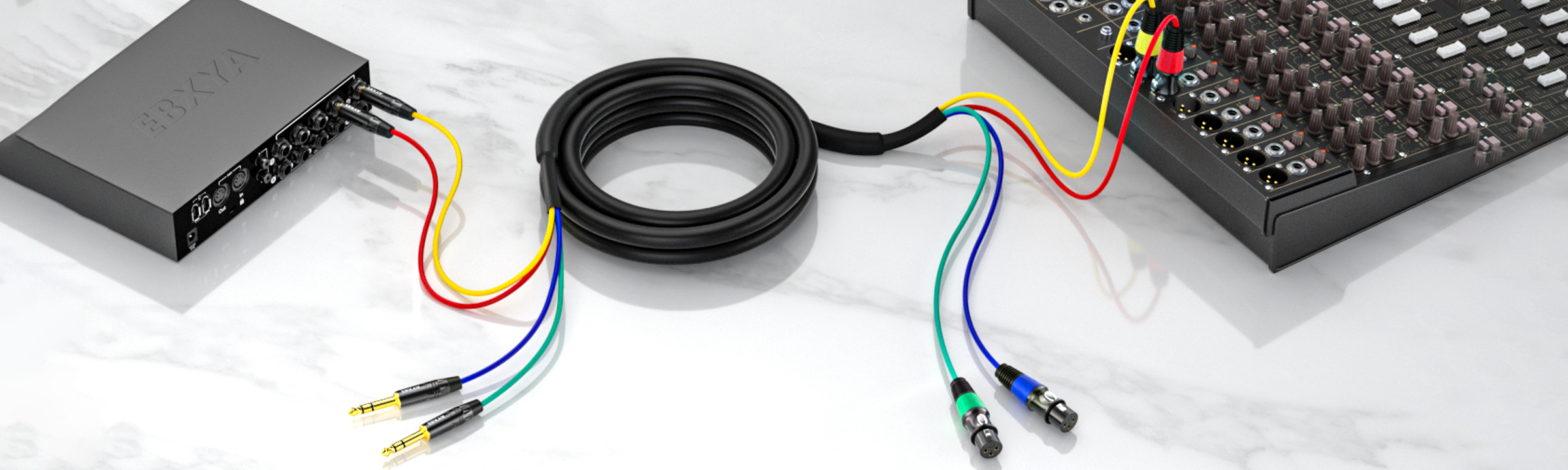 Hi-Fi 6.35mm TRS to XLR Snake Cable