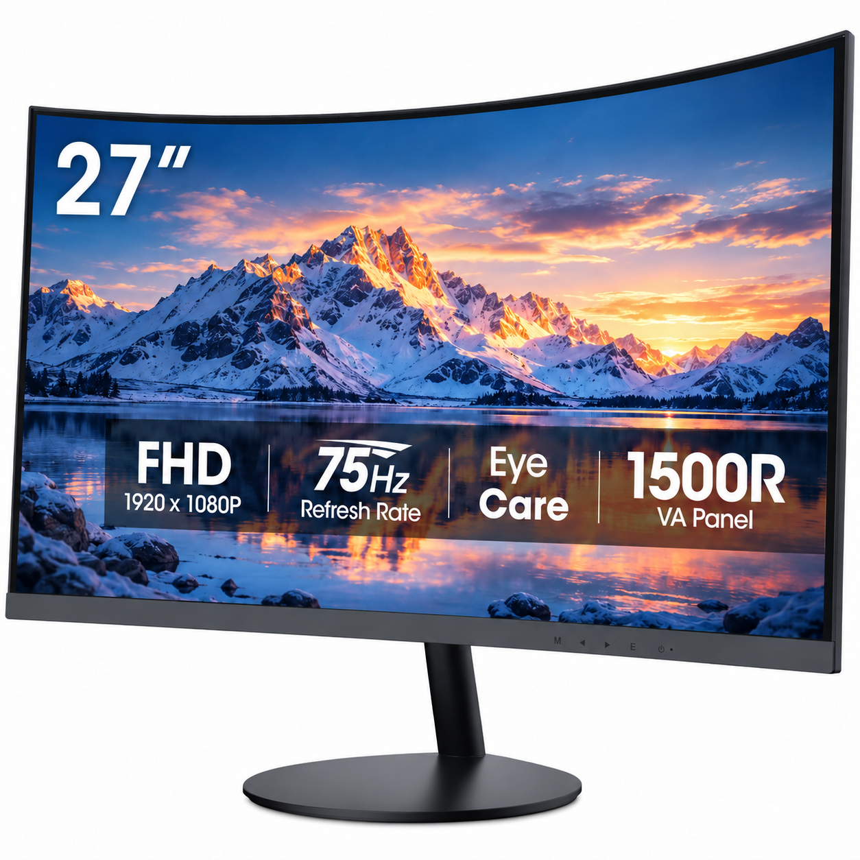 27 Inch Curved Gaming Monitor, FHD 1080P VA Panel, 75Hz
