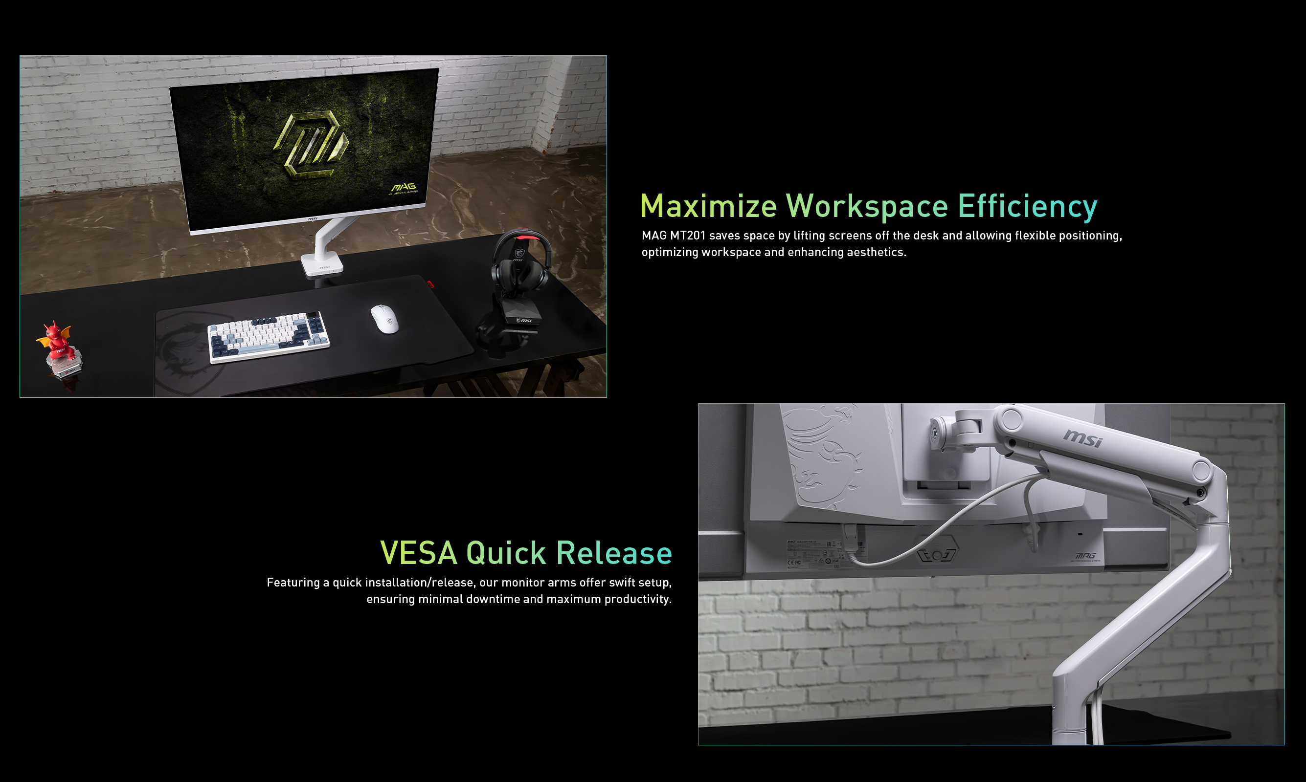 MSI MAG MT201W Workspace and VESA