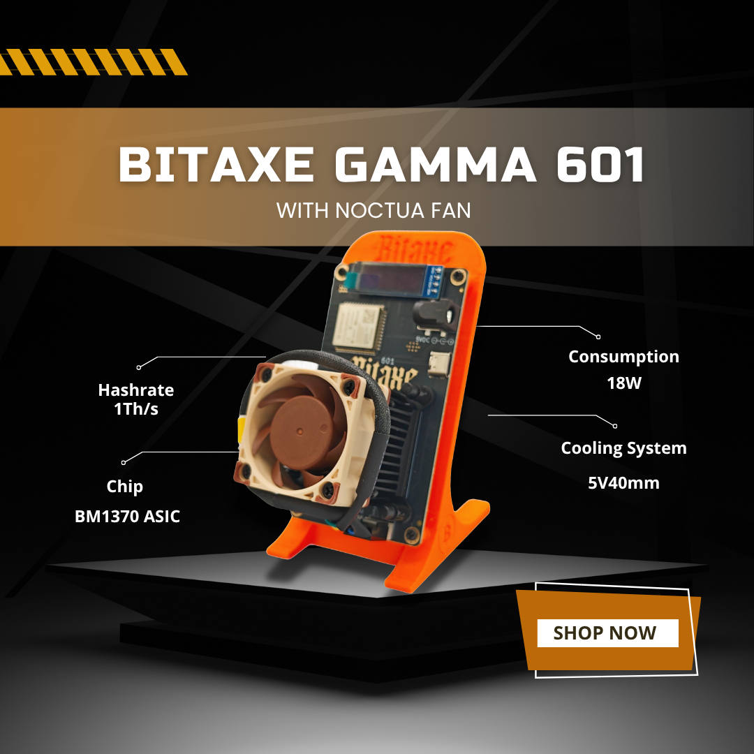 Bitaxe Gamma 601 with Noctua fan SOLO Miner 1.2TH/s BM1370