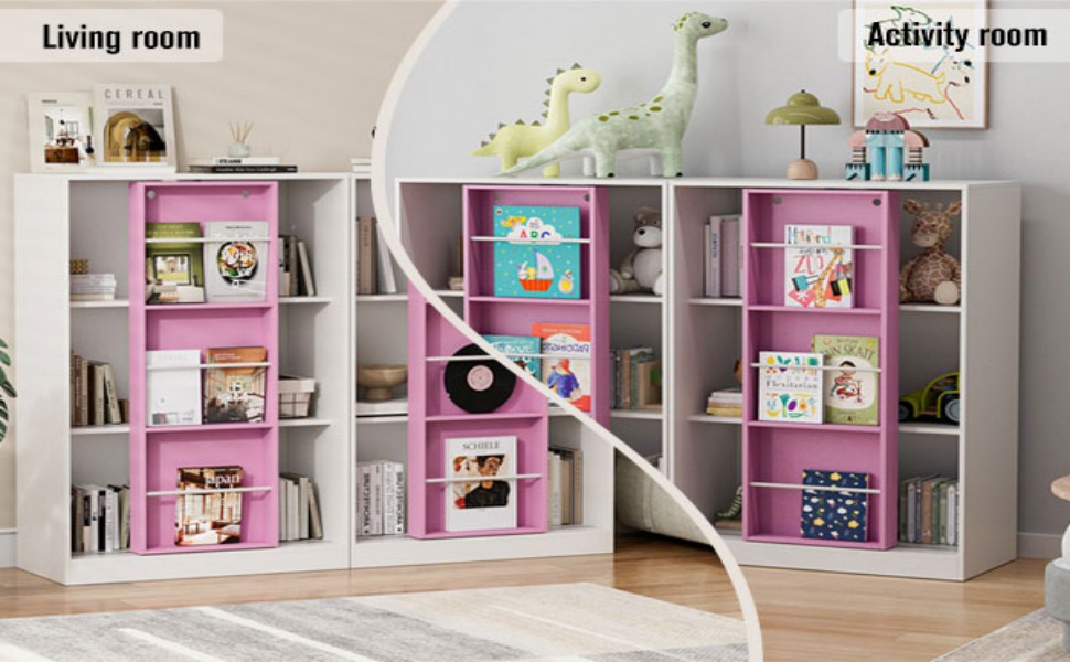 Bookcase with Sliding Storage Shelf