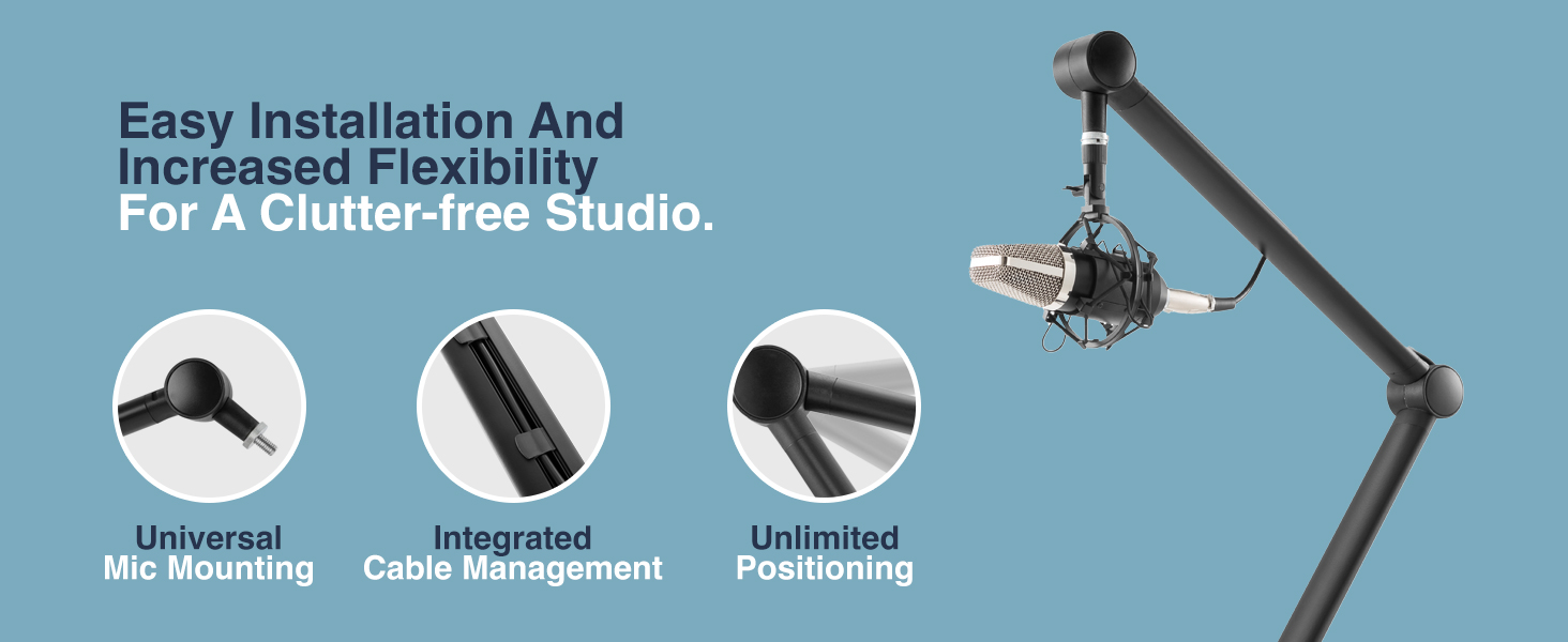 Desky Adjustable Microphone Boom Arm