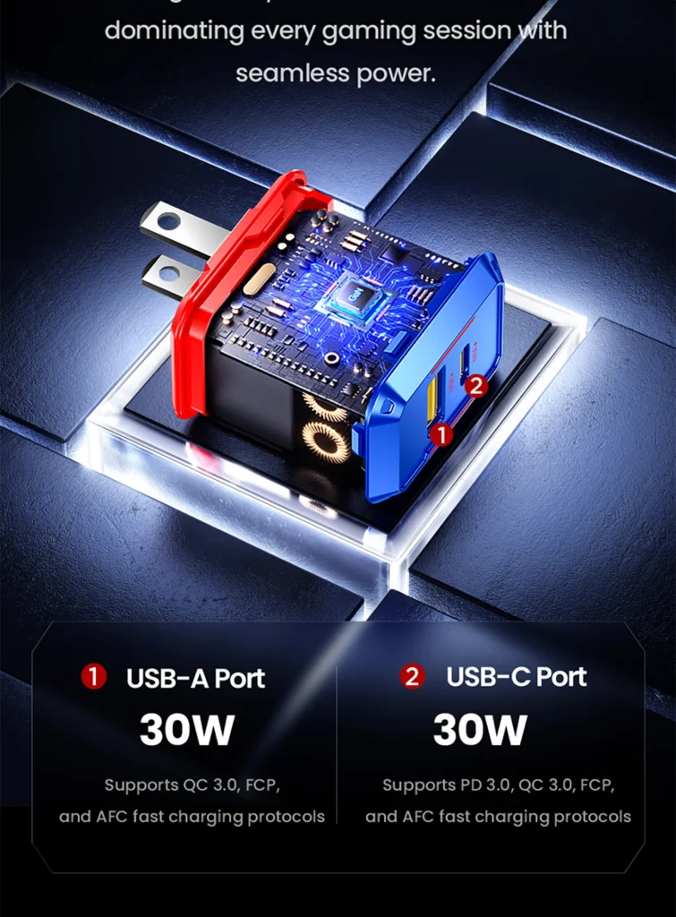 PISEN Gamer Lite 30W 2-Port GaN Fast Charger&nbsp;