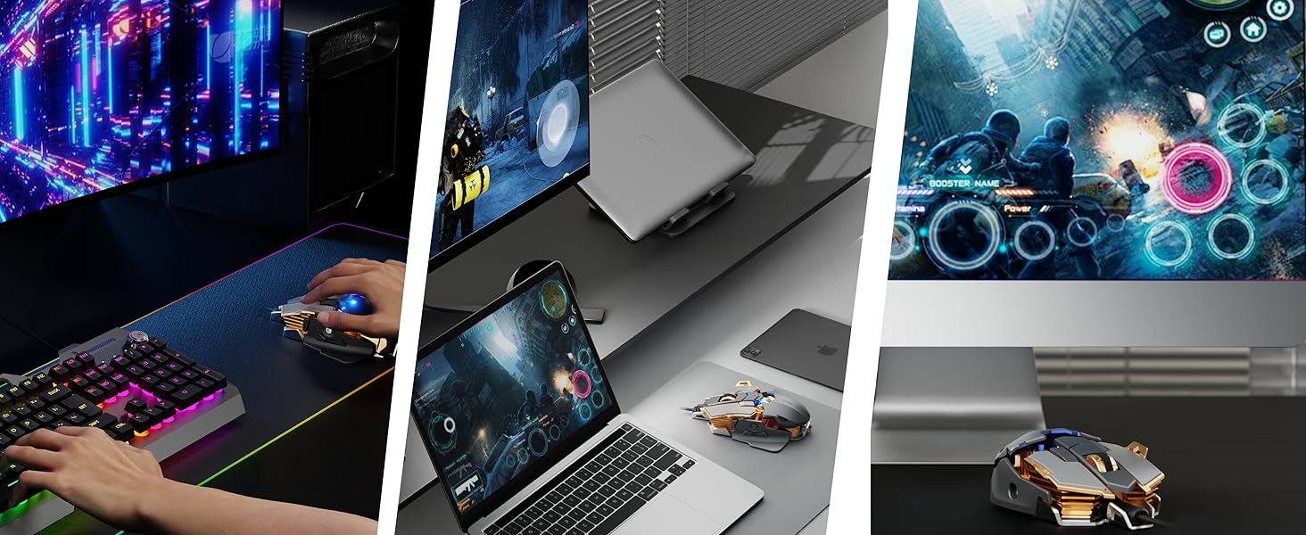 Wired USB Gaming Mouse, Ergonomic RGB Gaming Mice, Computer Mouse, 6 Adjustable DPI up to 12800 dpi