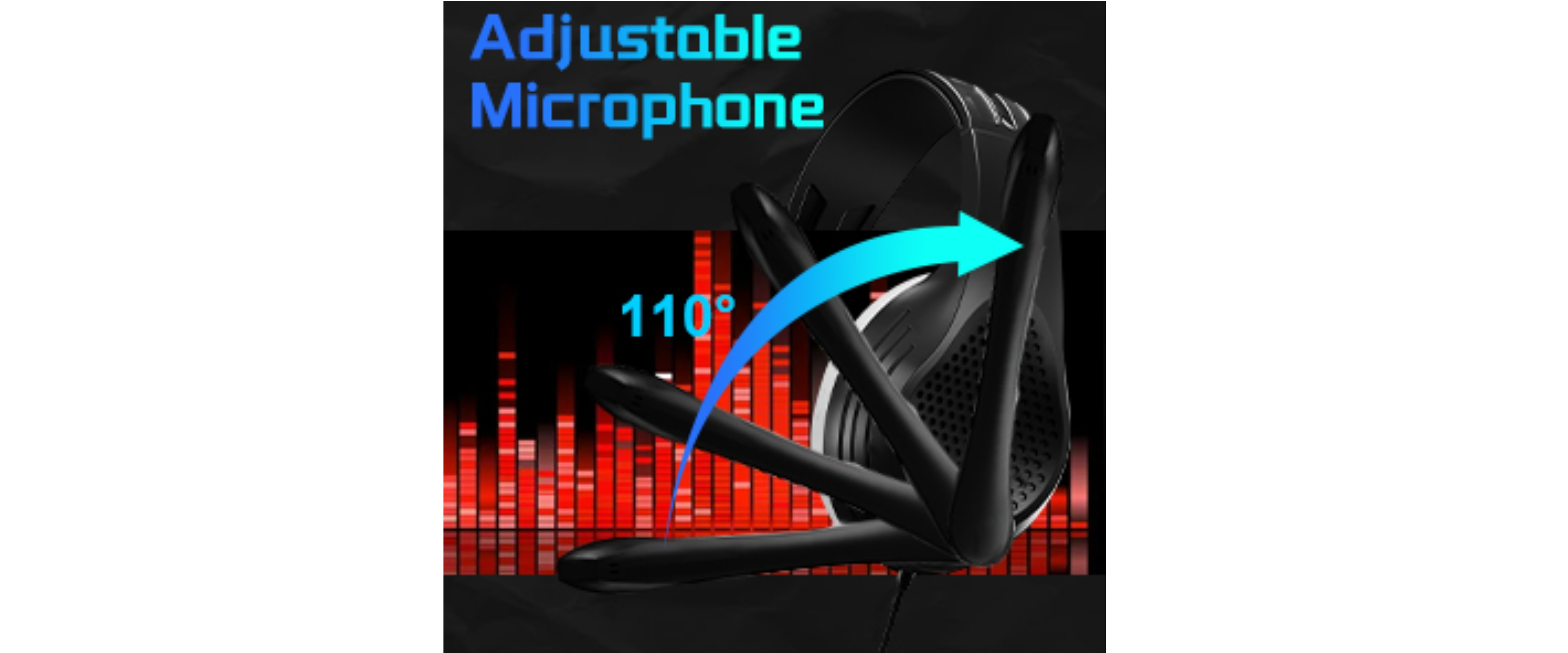 Anivia A9 headphone, 110° adjustable microphone, flexible mic boom