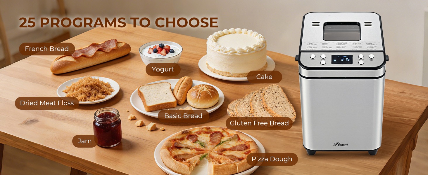 Rosewill 25-in-1 Automatic Bread Maker Machine