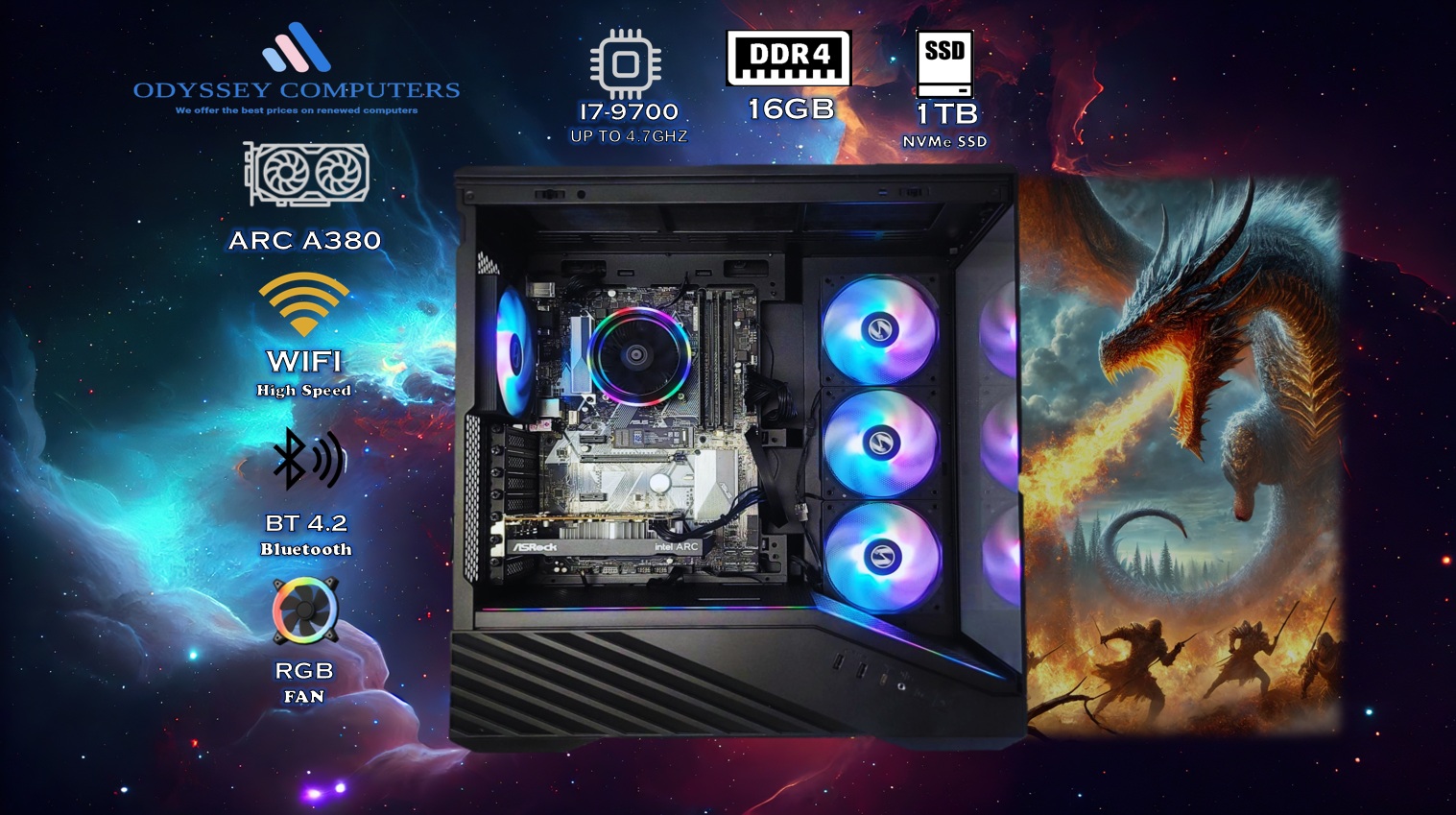 BLACK WIDOW GAMING PC ARC A380 SPECS