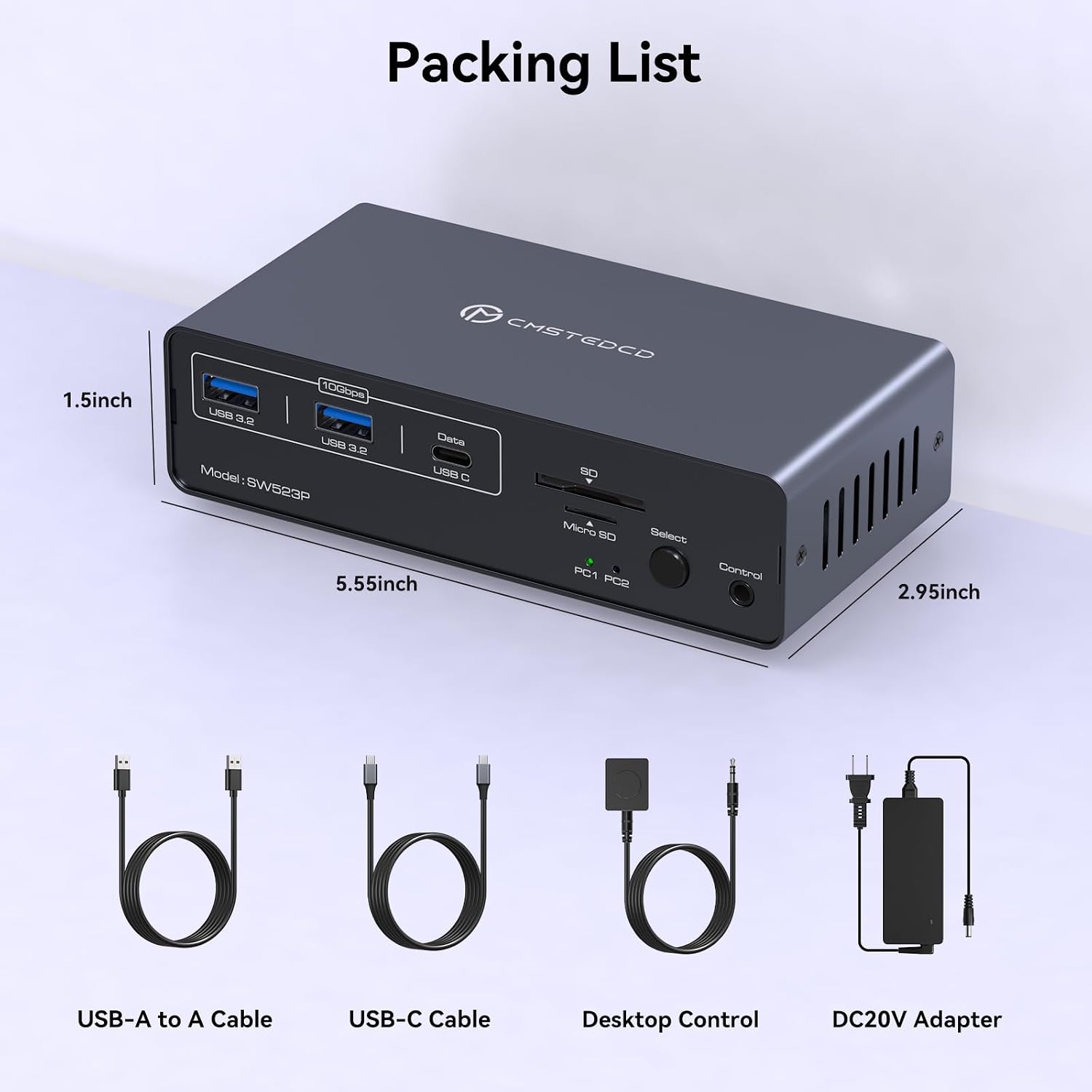 13-in-1 KVM Docking Station USB C KVM Switch 2 Monitors 2 Computers DisplayPort 4K@120Hz for 1 Deskt
