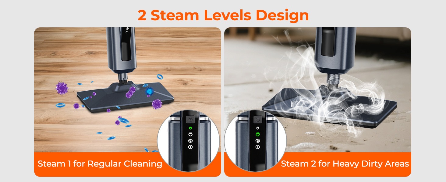 Rosewill 11-in-1 Steam Mop - Blue Gray