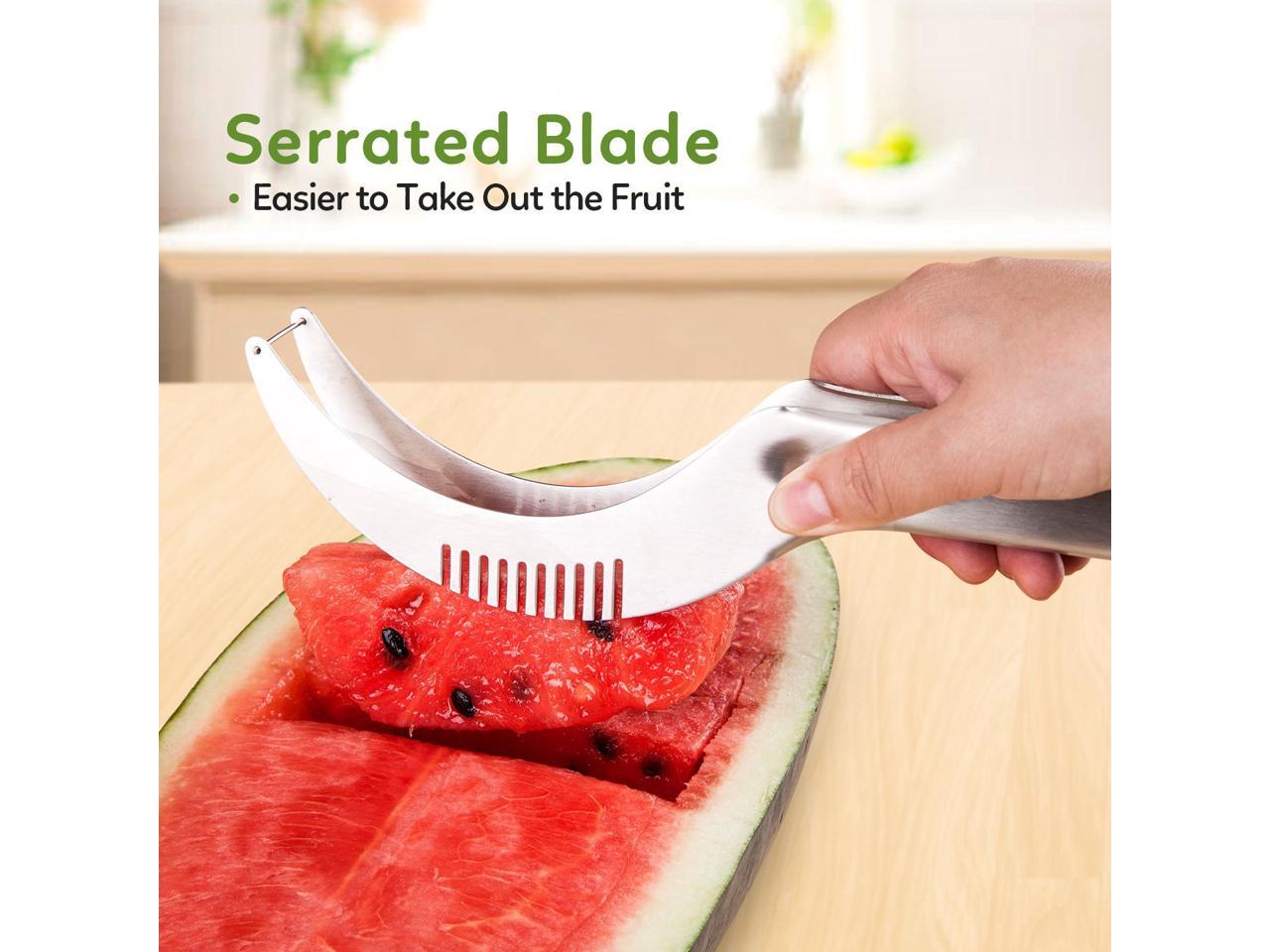 Watermelon Slicer Cutter Knife Tongs Corer Fruit Melon Stainless