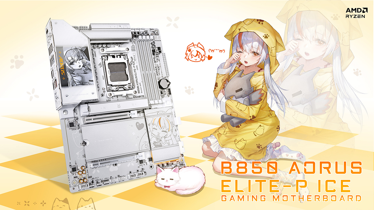 GIGABYTE B850 AORUS ELITE-P ICE AMD AM5 LGA 1718 Motherboard