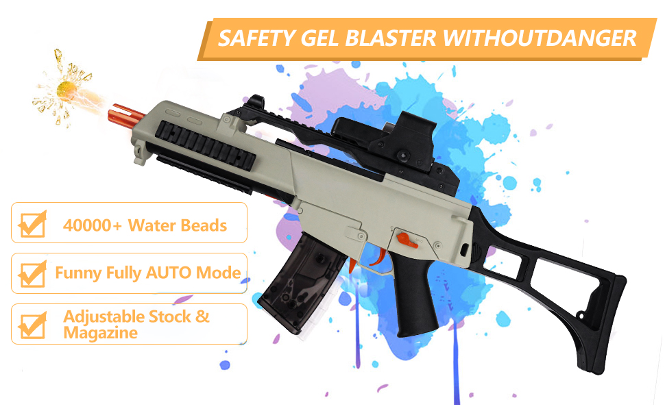 Gel Blaster - Gel Ball Blaster with 40000 Gel Balls with auto & semi-auto  Modes - Outdoor