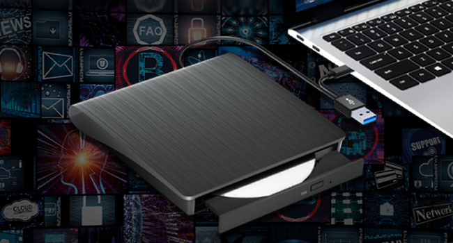 External CD/DVD Drive for Laptop PC, Portable CD DVD Player USB 3.0 Type C Portable Optical Drive