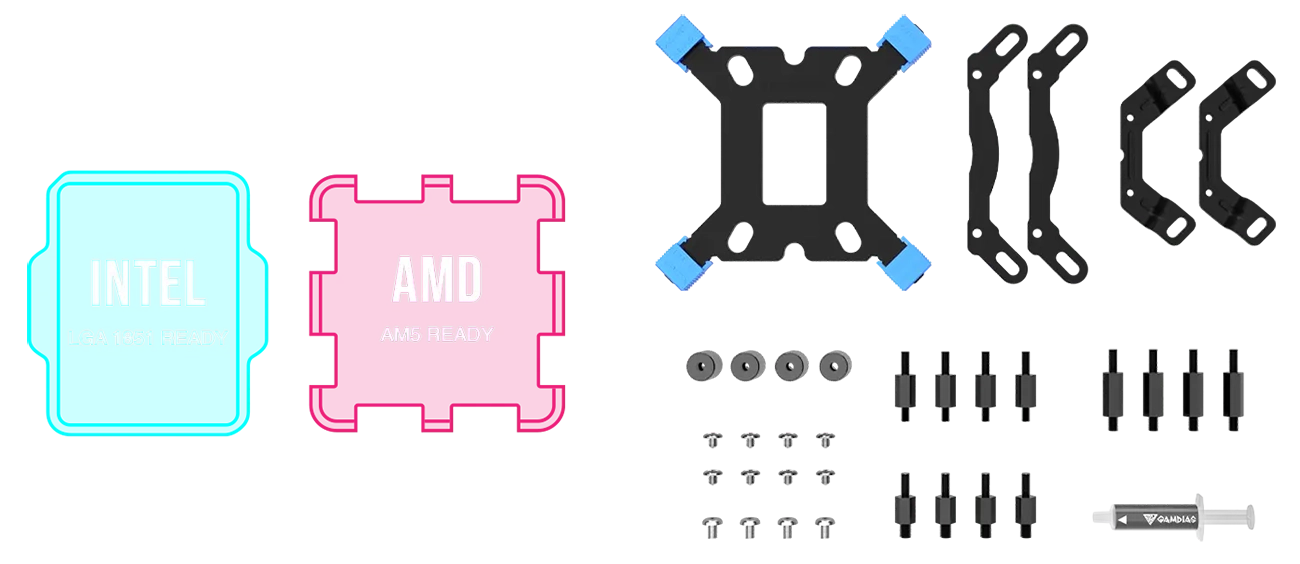 GAMDIAS AURA GL240 V2 White 240 AIO CPU liquid cooler 