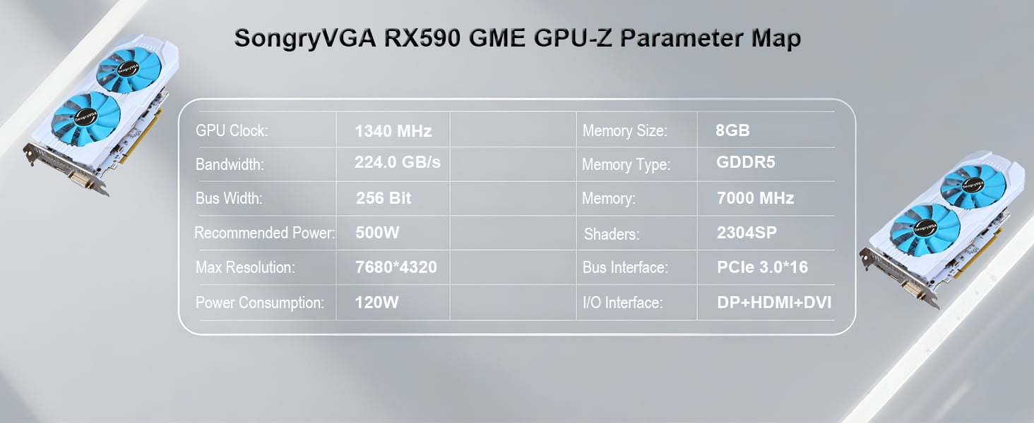 RX 590 GME 8GB Gaming Graphics Card