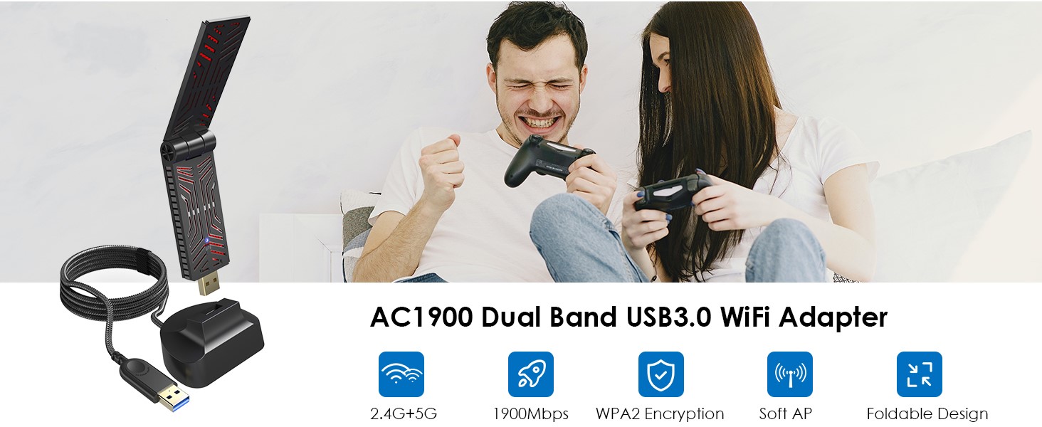 AC1900M Wireless Dual Band USB 3.0 Adapter