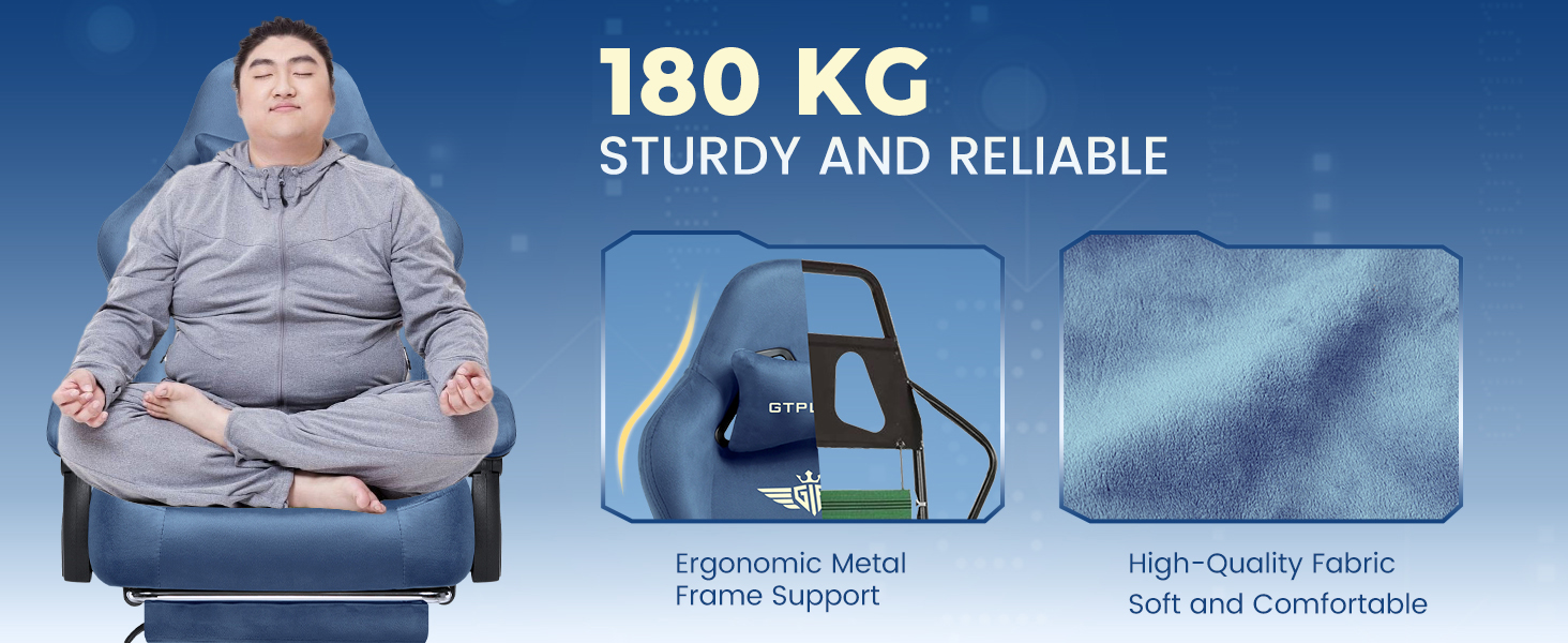 Gaming Chair, Big and Tall, High Back Ergonomic with Pocket Spring Cushion, Footrest, Lumbar Support